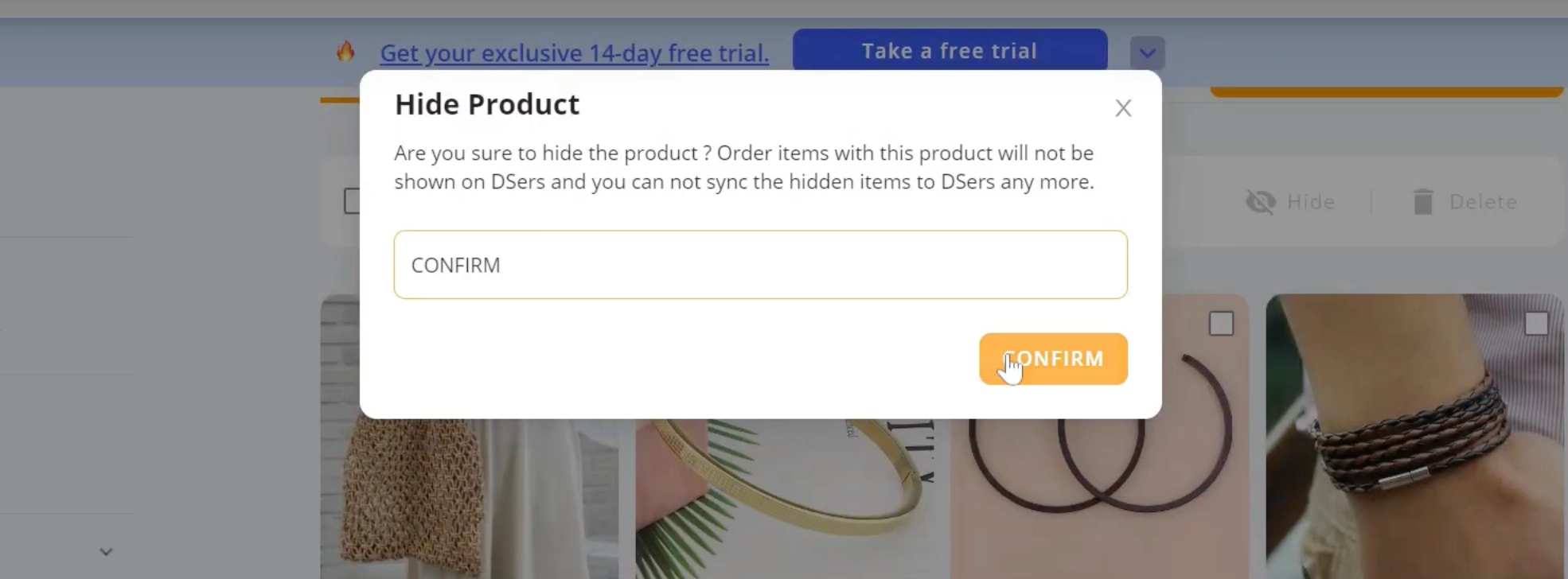 Type CONFIRM and click the Confirm button to proceed